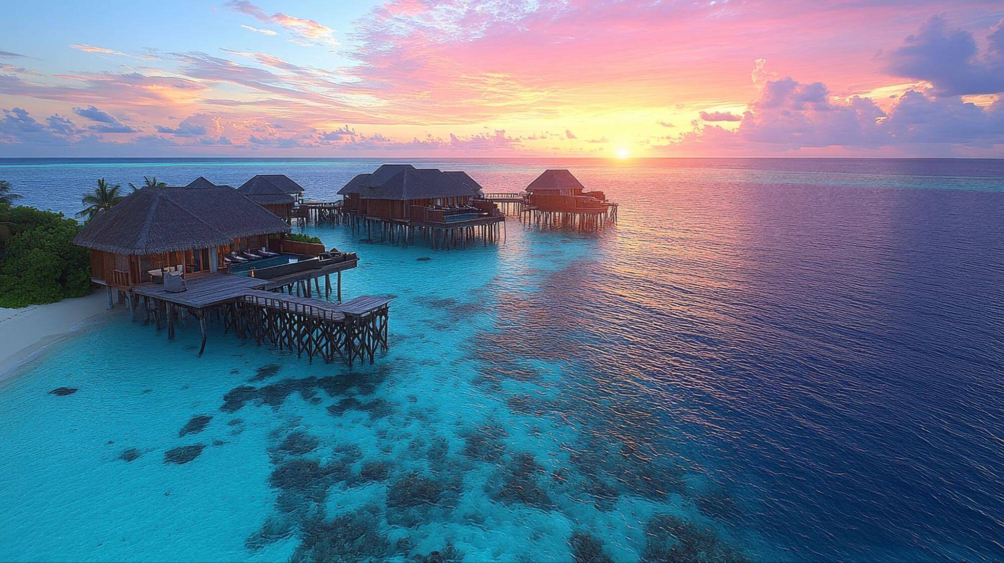 Bungalovy na Maldivách