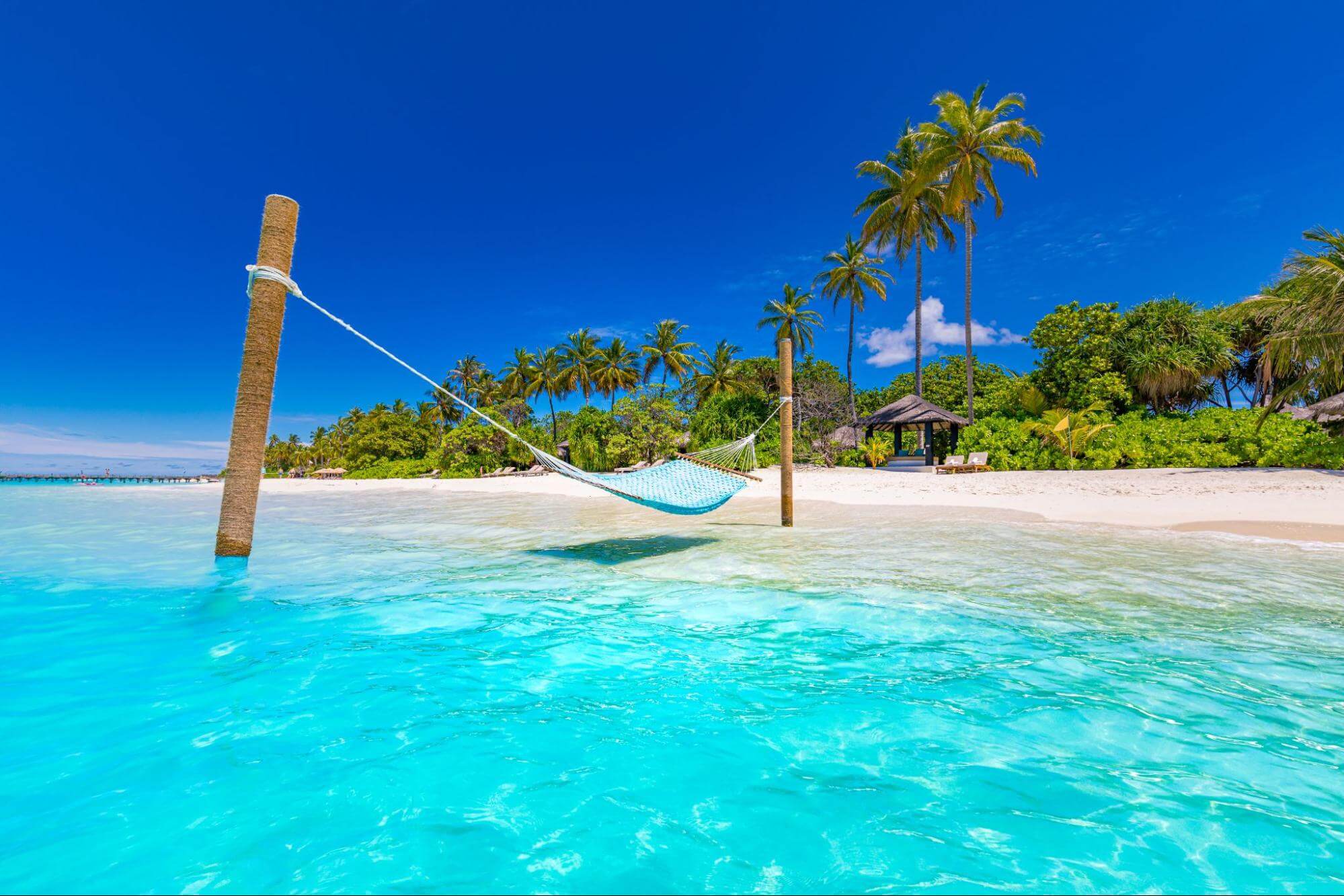 Hojdačka na Maldivách