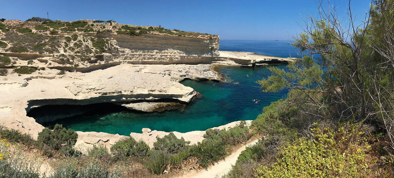 Malta pláž St. Peter’s Pool