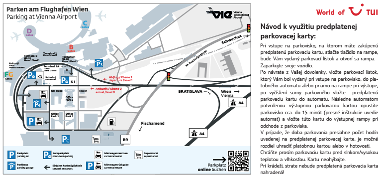 mapa letiska Viedeň
